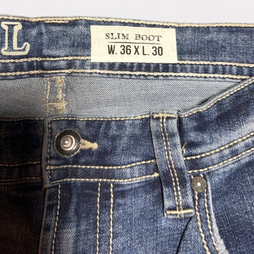 Axel Mens Slim Boot Stretch Jeans W36 x L30 Denim Blue - Picture 5 of 8